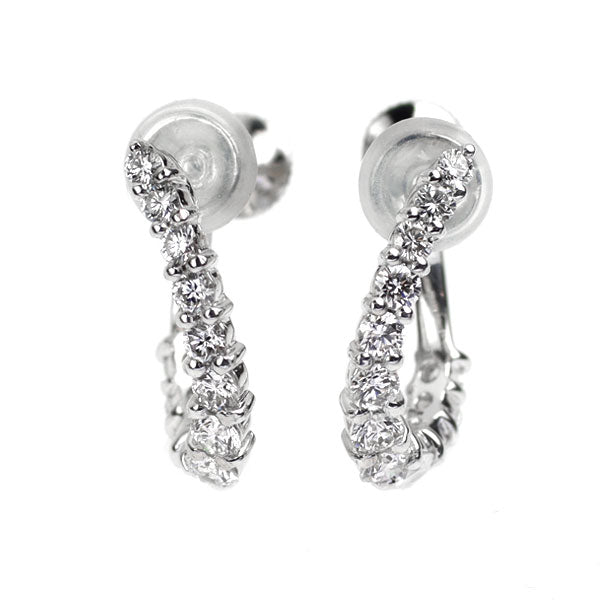 田崎真珠 Pt900 ダイヤモンド フープ イヤリング 1.00ct
