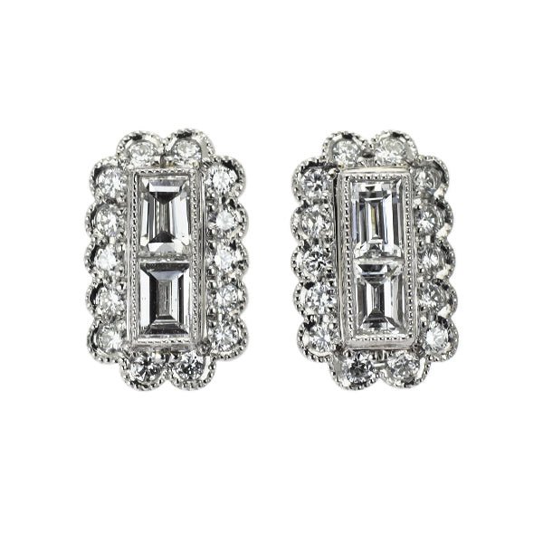 Pt900 ダイヤモンド ピアス 0.728ct