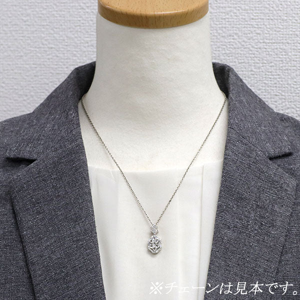 K18WG ローズカットダイヤモンド ペンダントトップ 0.56ct D0.44ct