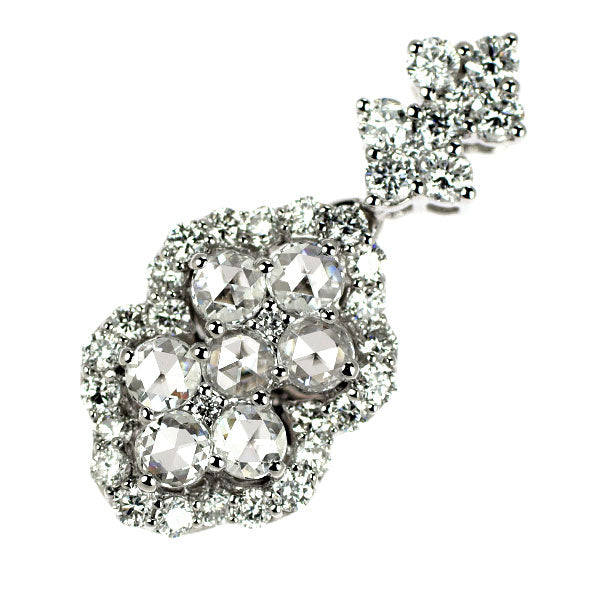 K18WG ローズカットダイヤモンド ペンダントトップ 0.56ct D0.44ct