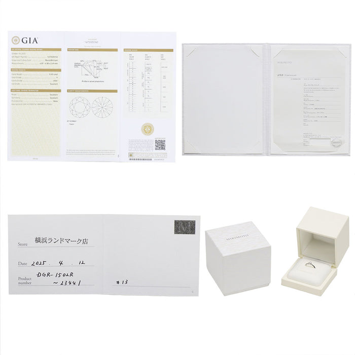 ミキモト Pt950 ダイヤモンド リング 0.25ct F VVS1 3EX