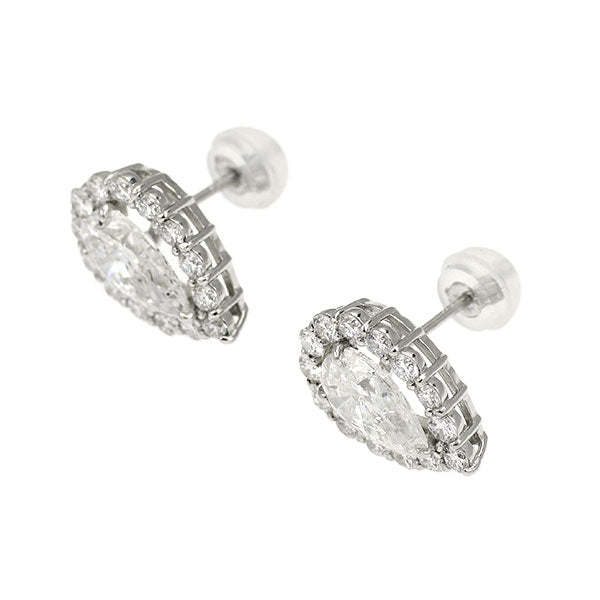 新品 Pt950/ Pt900 ペアシェイプ ダイヤモンド スタッド ピアス 2.008ct G SI2 D0.78ct 【エスコレ】