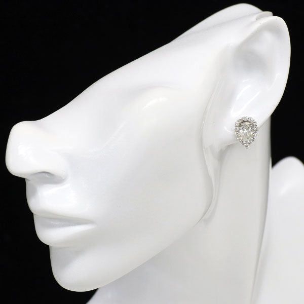 新品 Pt950/ Pt900 ペアシェイプ ダイヤモンド スタッド ピアス 2.008ct G SI2 D0.78ct 【エスコレ】