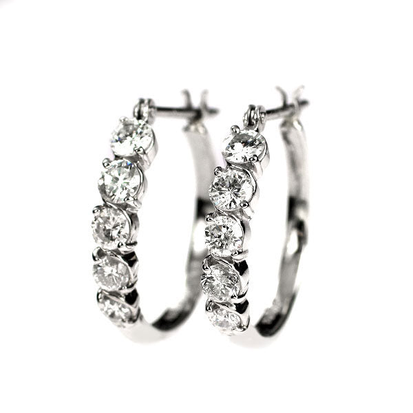 Pt900 ダイヤモンド フープ ピアス 1.00ct