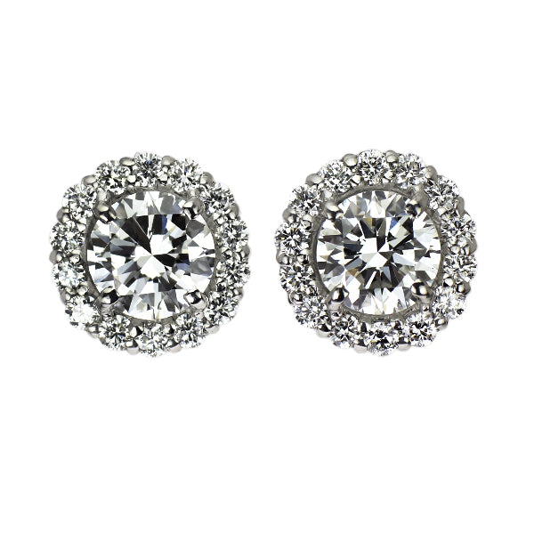 Pt950/ Pt900 ダイヤモンド ピアス 0.800ct F/G VS1/SI1 VG/G D0.28ct【エスコレ】