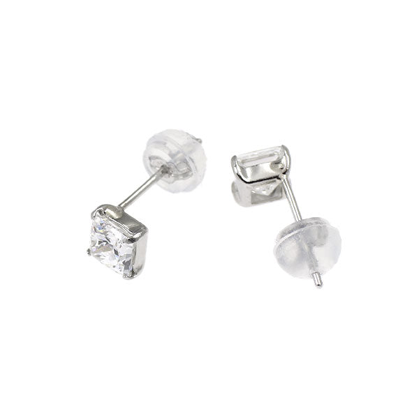 新品 Pt900 プリンセスカット ダイヤモンド ピアス 1.009ct F/G SI1 スタッド【エスコレ】