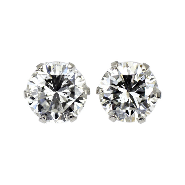 新品 Pt900 ダイヤモンド スタッド ピアス 1.556ct E/F SI2 G 【エスコレ】