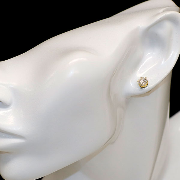 新品 K18YG ダイヤモンド ピアス 1.472ct I/J SI1 G スタッド【エスコレ】