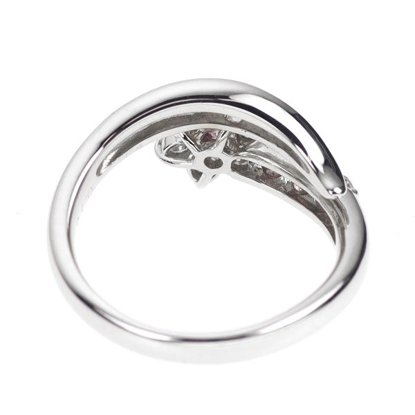 希少 Pt900 天然ピンクダイヤモンド リング 0.131ct PD0.165ct D0.24ct フラワー