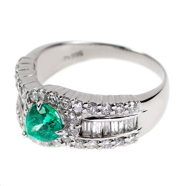Pt900 エメラルド ダイヤモンド リング 0.79ct D1.03ct