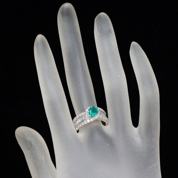 Pt900 エメラルド ダイヤモンド リング 0.79ct D1.03ct