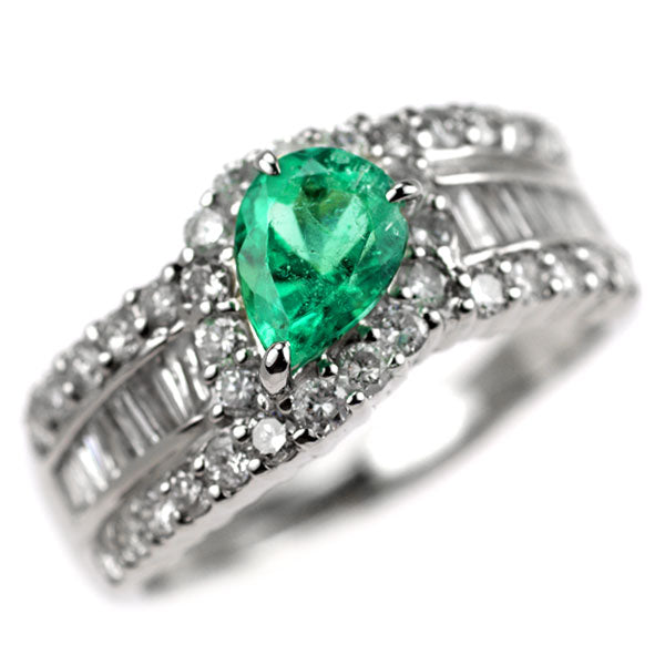 Pt900 エメラルド ダイヤモンド リング 0.79ct D1.03ct