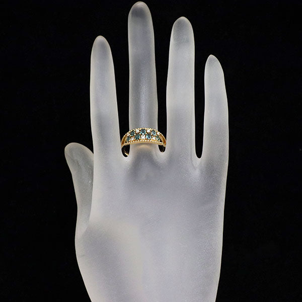 希少 K18YG アレキサンドライト ダイヤモンド リング 0.50ct D0.12ct