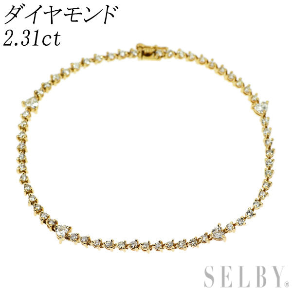 K18YG ダイヤモンド テニス ブレスレット 2.31ct