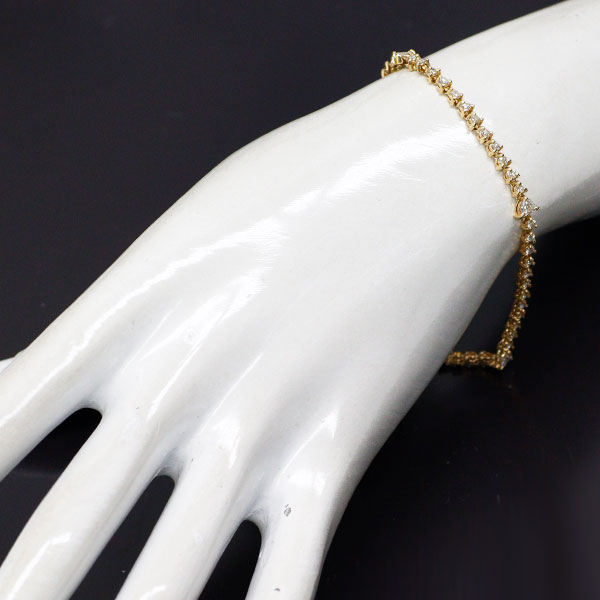 K18YG ダイヤモンド テニス ブレスレット 2.31ct