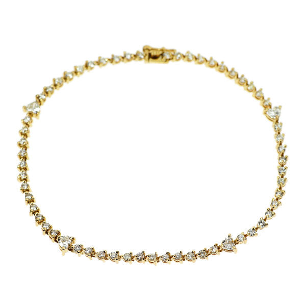 K18YG ダイヤモンド テニス ブレスレット 2.31ct