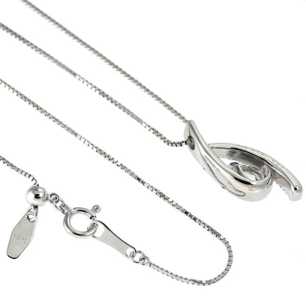K18WG ペアシェイプ ダイヤモンド ペンダントネックレス 0.31ct D0.13ct