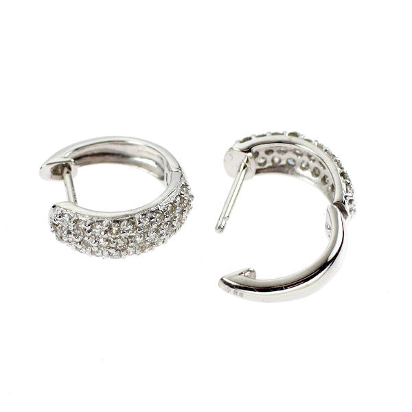 K18WG ダイヤモンド ピアス 0.50ct フープ