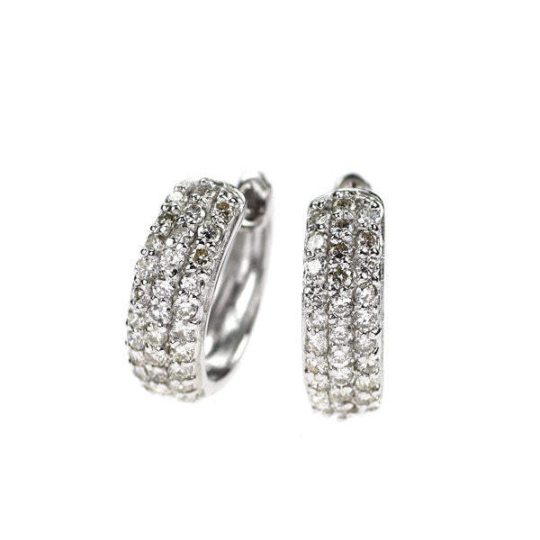 K18WG ダイヤモンド ピアス 0.50ct フープ