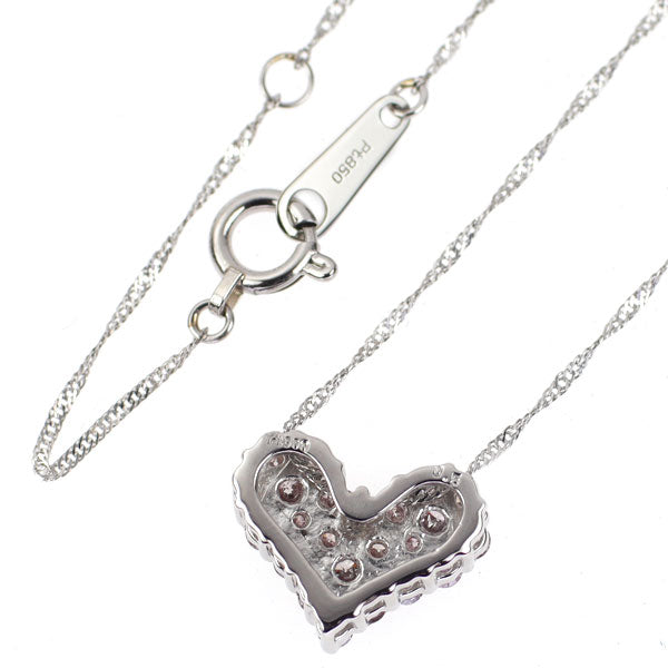 Pt900/ Pt850 天然ピンクダイヤモンド ペンダントネックレス 0.50ct ハート