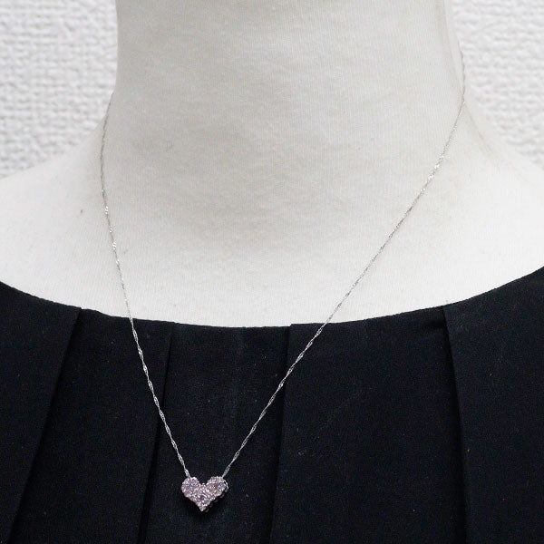 Pt900/ Pt850 天然ピンクダイヤモンド ペンダントネックレス 0.50ct ハート