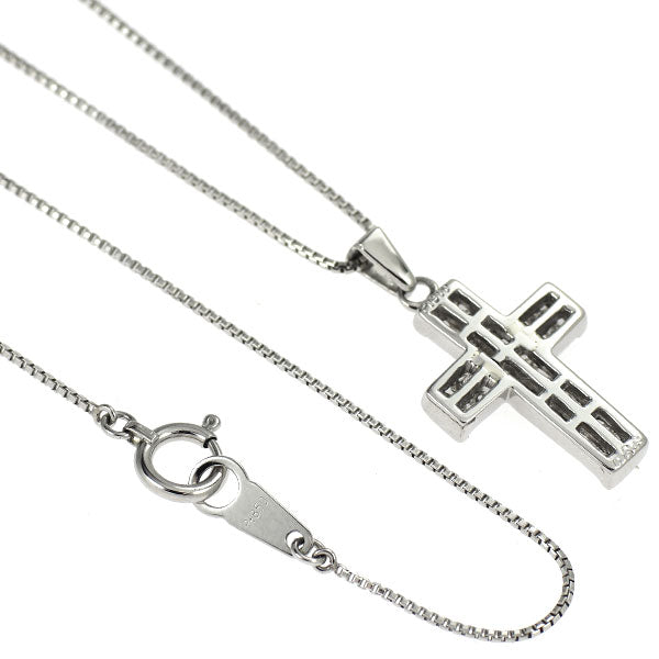 Pt900/ Pt850 ダイヤモンド ペンダントネックレス 0.65ct ミステリーセッティング クロス