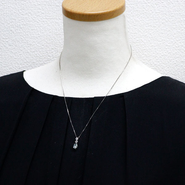 Pt950/ Pt850 アイスブルーダイヤモンド ペンダントネックレス 0.902ct D0.402ct