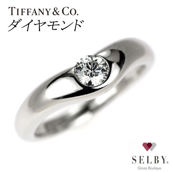 Tiffany Pt950 Diamond Ring Curved Band [Selby Ginza Store] [Used]