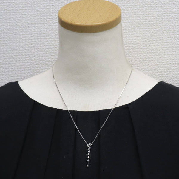 田崎真珠 K18WG ダイヤモンド ペンダントネックレス 0.36ct