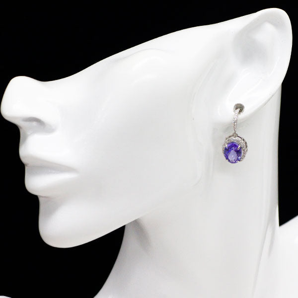Pt950/ Pt900 タンザナイト ダイヤモンド ピアス 6.421ct D0.66ct