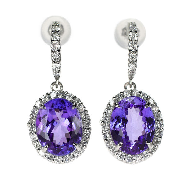 Pt950/ Pt900 タンザナイト ダイヤモンド ピアス 6.421ct D0.66ct