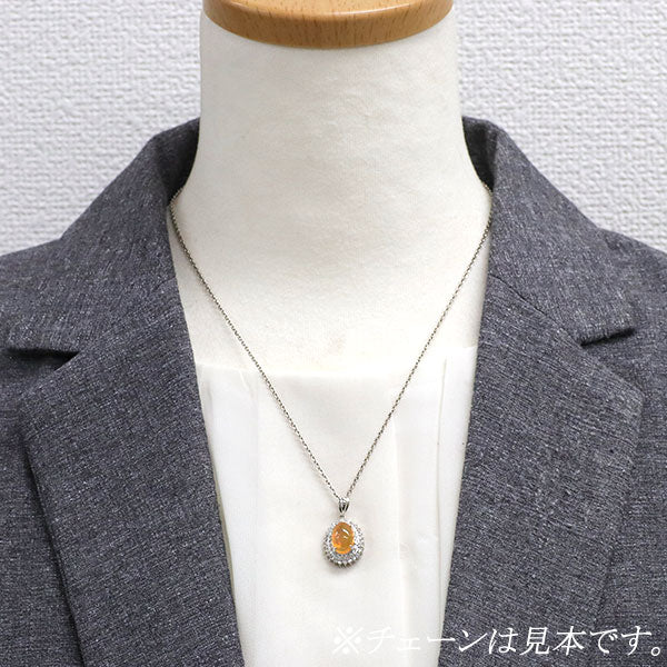 Pt900 ファイアーオパール ダイヤモンド ペンダントトップ 2.36ct D0.55ct
