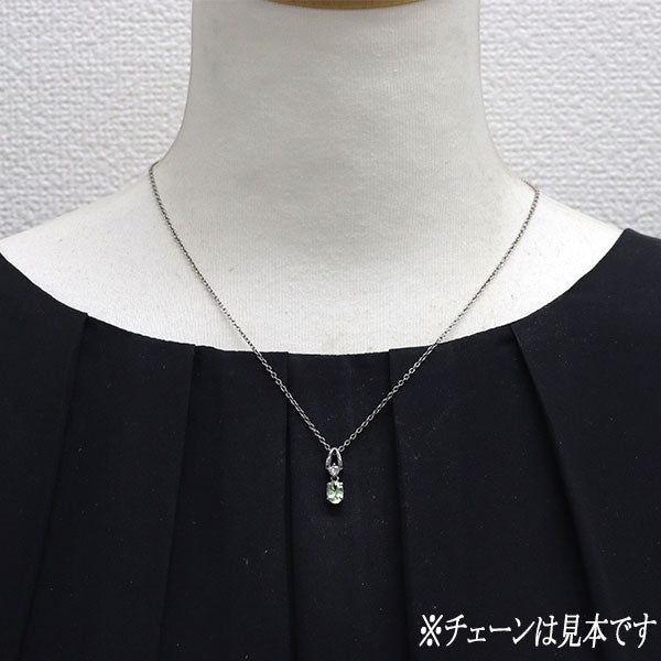 Pt900 グロッシュラー/ミント ガーネット ダイヤモンド ペンダントトップ 0.85ct D0.10ct