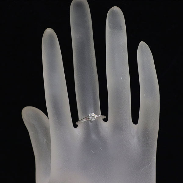 Pt900 ダイヤモンド リング 0.284ct H SI2 EXHC D0.02ct TPD0.018ct