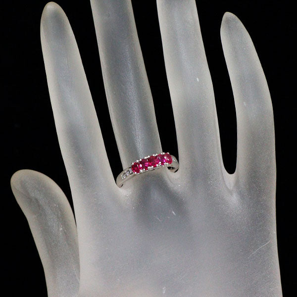 K18WG ルビー ダイヤモンド リング 0.90ct D0.09ct