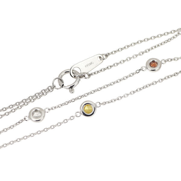 K18WG ローズカット ファンシーカラー ダイヤモンド ネックレス 3.733ct ロングステーション 90cm