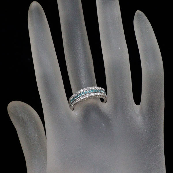 三越 Pt900 パライバトルマリン ダイヤモンド リング 0.17ct D0.39ct