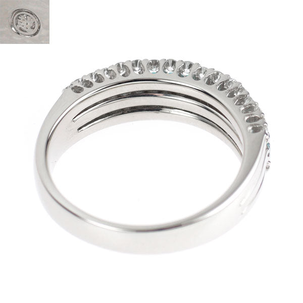 三越 Pt900 パライバトルマリン ダイヤモンド リング 0.17ct D0.39ct