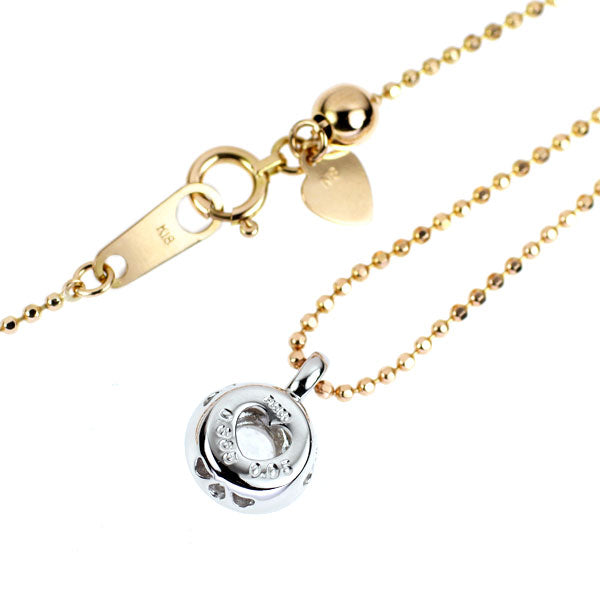 Pt900/ K18YG ローズカット ダイヤモンド ペンダントネックレス 0.365ct F SI1 D0.05ct