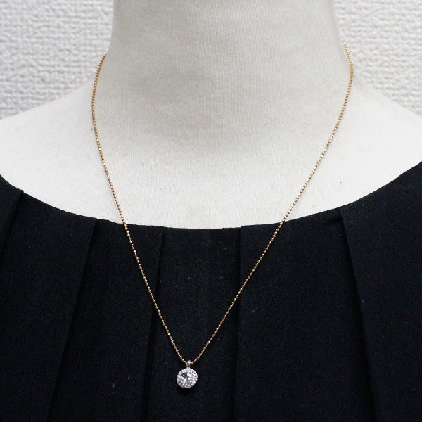 Pt900/ K18YG ローズカット ダイヤモンド ペンダントネックレス 0.365ct F SI1 D0.05ct