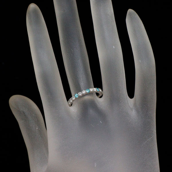Pt900 パライバトルマリン ダイヤモンド リング 0.12ct D0.32ct ハーフエタニティ
