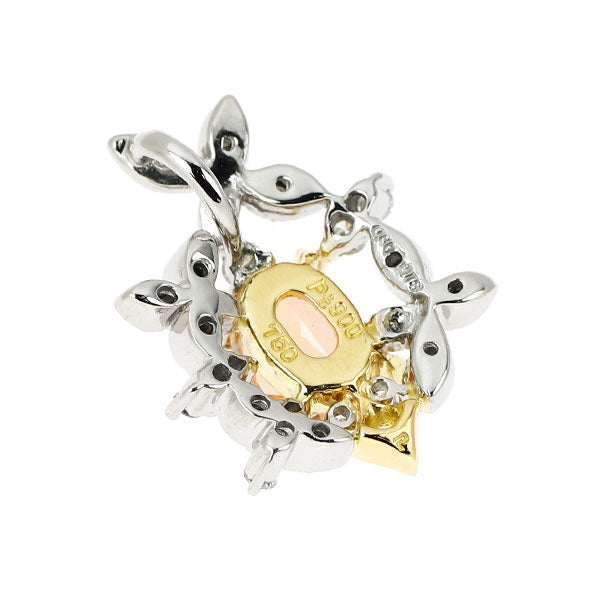 ポーラ Pt900/ K18YG インペリアルトパーズ ダイヤモンド ペンダントトップ 0.80ct D0.18ct