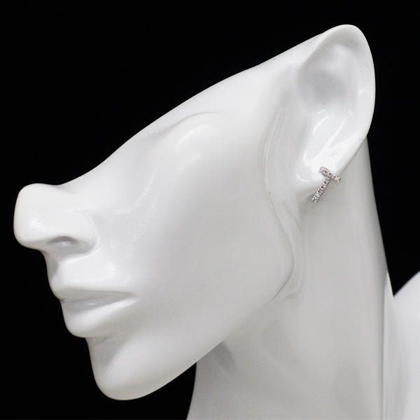 オールニーク K10YG/ WG ダイヤモンド ピアス 0.13ct 片方のみ イニシャル「T」