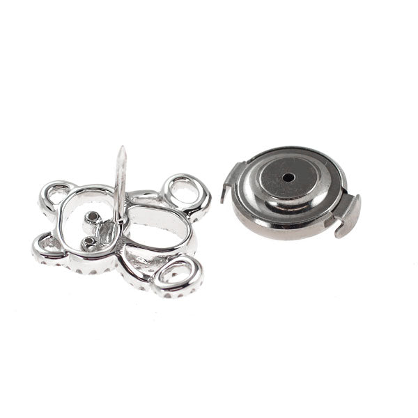 K18WG ダイヤモンド ピンブローチ タイピン 0.28ct ベア