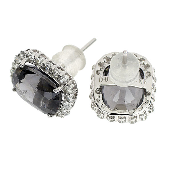K18WG バイオレットスピネル ダイヤモンド ピアス 7.68ct D0.72ct