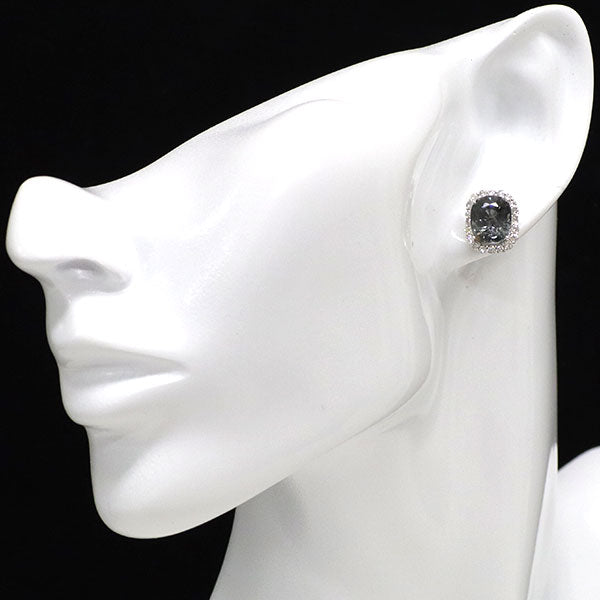 K18WG バイオレットスピネル ダイヤモンド ピアス 7.68ct D0.72ct