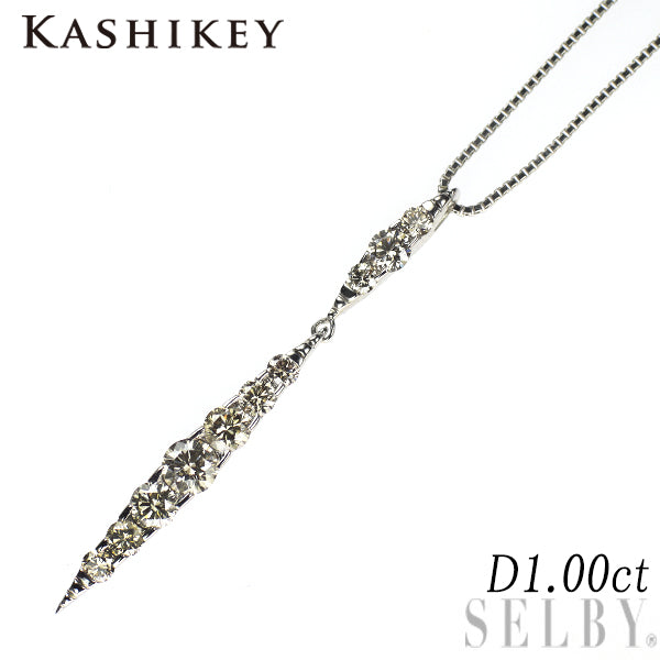 カシケイ K18WG ブラウン ダイヤモンド ペンダントネックレス 1.00ct ネイキッド