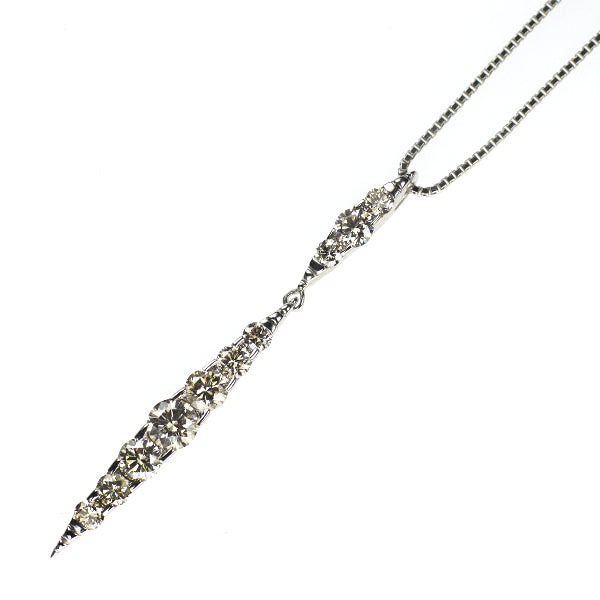 カシケイ K18WG ブラウン ダイヤモンド ペンダントネックレス 1.00ct ネイキッド