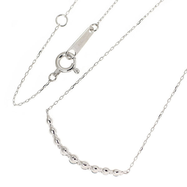 K18WG トリートブルー/カラーレス ダイヤモンド ペンダントネックレス 0.20ct