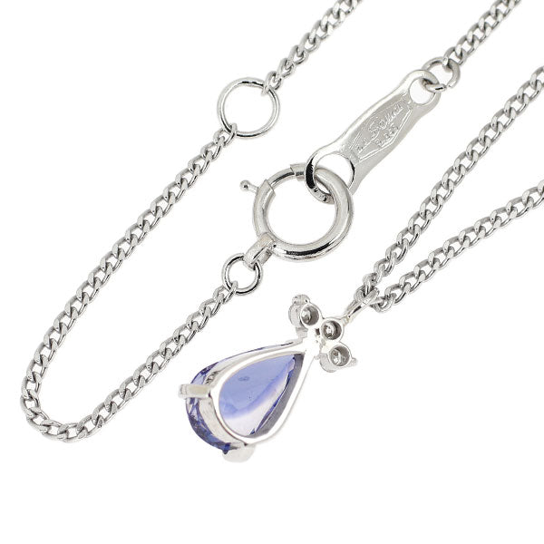 LA SOMA Pt900/ Pt850 サファイア ダイヤモンド ペンダントネックレス 0.82ct D0.05ct